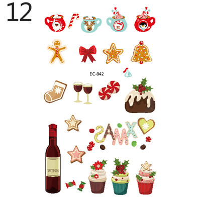 

Cartoon Christmas Elements Waterproof Temporary Tattoo Stickers Children Gift