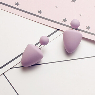 

Mix Color Stud Earring Wholesale Earring Clip On Earring Frosted Rubber SizeTtaper Double Sided Earring Jewelry for Women Gift