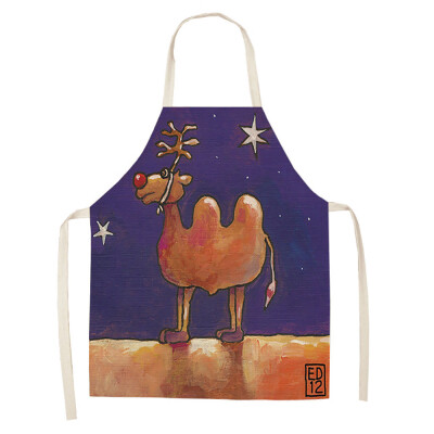 

Toponeto Christmas Decoration Cotton&Linen Apron Kitchen Aprons Dinner Party A