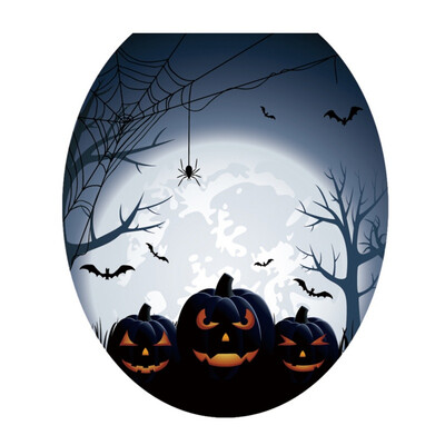 

Halloween Props Decorations Toilet Seat Cover Sticker Waterproof Scary Horror Toilet Poster Stickers Bathroom Accessories