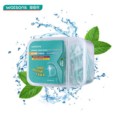 

Watsons mint flavor round line multi-effect care dental floss sticks 300 clean teeth sewing family equipment superfine&convenient