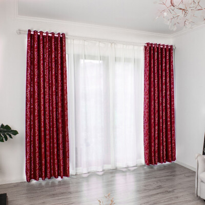 

Toponeto Leaves Curtain Tulle Window Treatment Voile Drape Valance 2 Panel Fabric