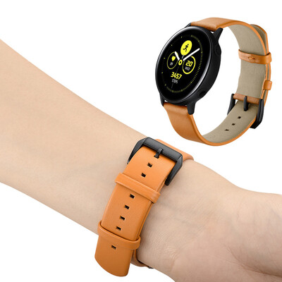 

〖Follure〗Leather Orange Watch Wrist Strap Band For Samsung Galaxy Watch active 20mm