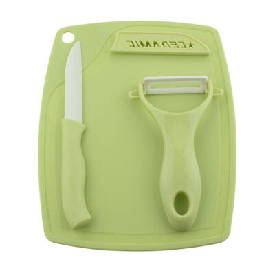 

3pcs Ceramic Fruit Knife Peeler Cutting Board Household Kitchen Tools Set