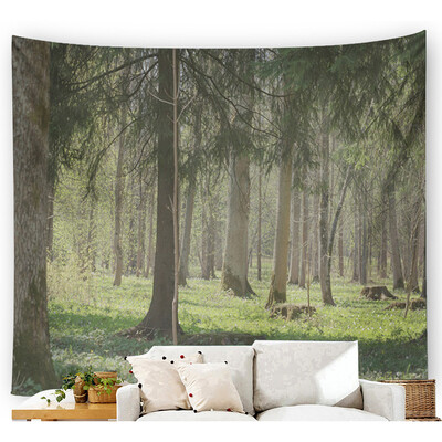 

Toponeto Misty Forest Tapestry Wall Hanging Nature Landscape Tapestry Sunshine Through Tree Tapestries For Bedroom Living Room