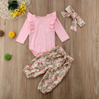 

Newborn Kid Baby Girls Cotton Clothes Jumpsuit Romper Bodysuit Pants Outfits Set