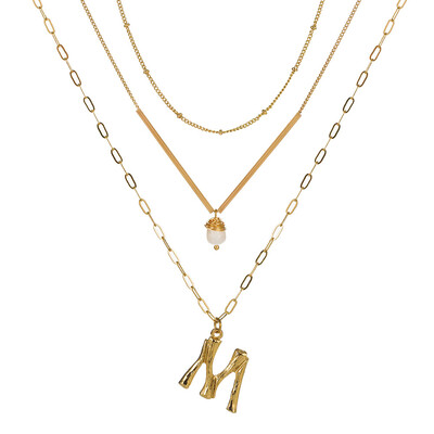 

Cute Natural Pearl Initial Necklace Personalized Letter Necklace Name Jewelry For Women Accessories Gold color Girlfriend Gift