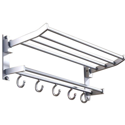 

Double Folding Active bathroom toilet shelf with Towel Rack&Hook