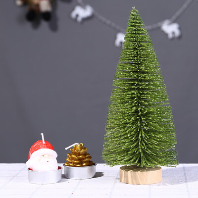 

Gobestart Christmas Tree Mini Light Green Pine Tree With Wood Base DIY Craft Table Decor