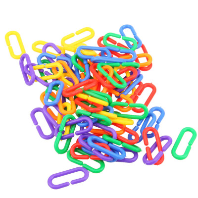 

100pcs Plastic C-clips Hooks Chain C-links Sugar Glider Rat Parrot Bird Toy