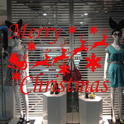 

〖Follure〗Christmas Deer Snow Wall Sticker Removable Mural Window Decor PVC Vinyl Art Home