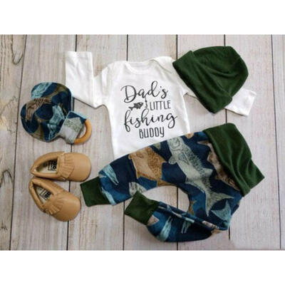 

3Pcs Newborn Baby Boy Cotton Tops Romper Long Pants Leggings Outfits Set Clothes