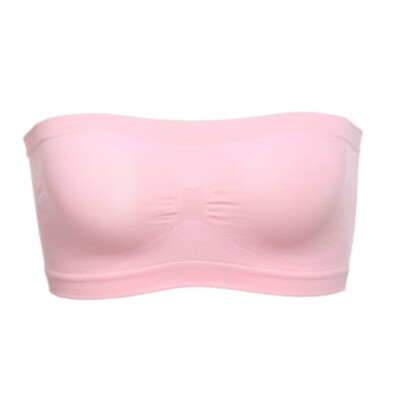 

New Women Ladies Strapless Seamless Padded Boob Bandeau Tube Tops Bra