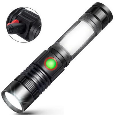 

Portable Super Bright USB Rechargeable T6 COB LED Flashlight Tail Magnetic Work Lamp Torch For Outdoor Use
