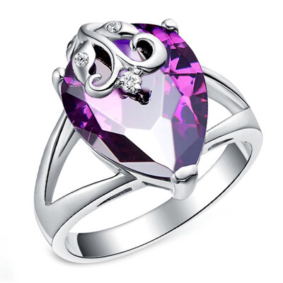 

hot sale fashion flower ring rhinestone inlaid&crystal ring exquisite design