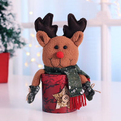 

Siaonvr Christmas Sled Shape Portable Candy Bag Cartoon Deer Pattern Apple pouch Box