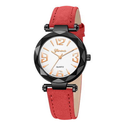 

Geneva Fashion Womens Casual Quartz Leather Watch Analog Wrist Watch Valentine Gift Crystal Designer Ladies Clock Dropship 533