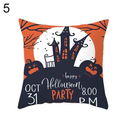 

Halloween Pumpkin Spider Bat Pillow Case Cushion Cover Home Office Party Props