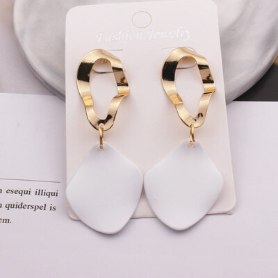 

EK775 New Fashion Round Waterdrop Pendant Earrings for Women Geometric Metal Square Dangle Earring oorbellen