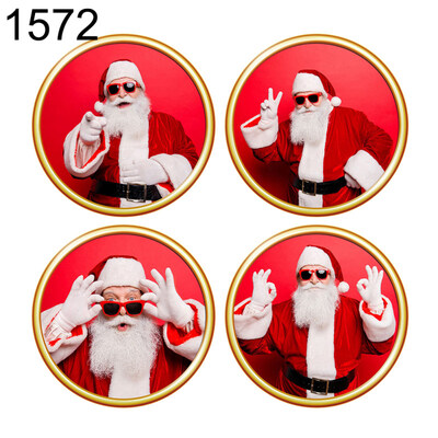 

4Pcs Christmas Santa Gift Box Snow Cabin DIY Window Decal Decor Wall Stickers