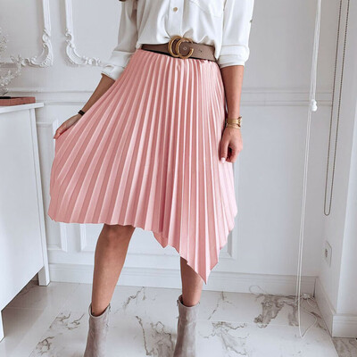 

Summer Holiday Women Pleated Skirt Casual Elastic Waist Tail Long Midi Dress