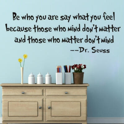 

DIY Removable Quote Be Who You Are DrSeuss Wall Decals Sticker Home Decor Vinyl