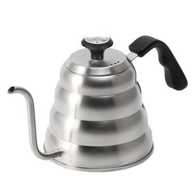 

Stainless Steel Pour Over Coffee Water Kettle Thermometer Gooseneck Tea Pot