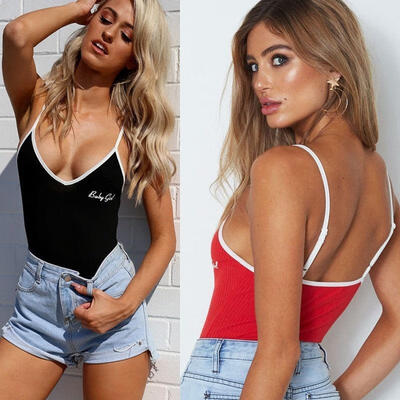 

Women Sexy Jumpsuit Bodycon Bodysuit Leotard Romper Sleeveless Shirts