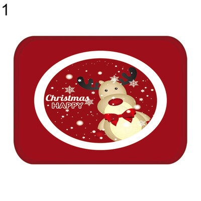 

Christmas Deer Bell Ornament Anti-slip Doormat Rug Carpet Floor Mat Home Decor