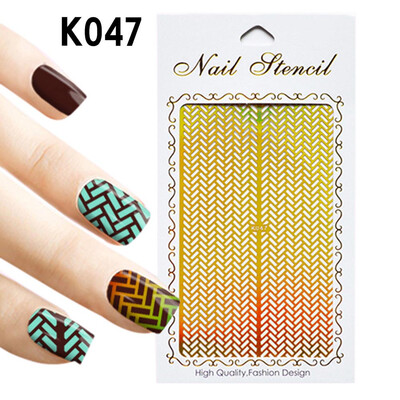

〖Follure〗1Pc Irregular Hollow Nail Art Vinyls Stencil Stickers Manicure