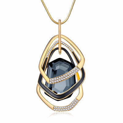 

Long Necklaces & Pendants for Women Collier Crystal Geometric Round Statement Colar Maxi Necklace Fashion Sweater chain Bijoux