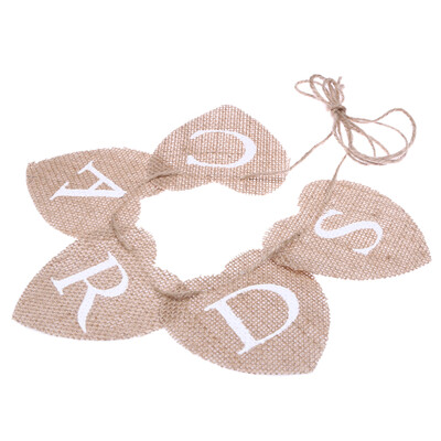 

CARDS Love Heart Mini Hessian Burlap Banner Rustic Wedding Bunting Banner P