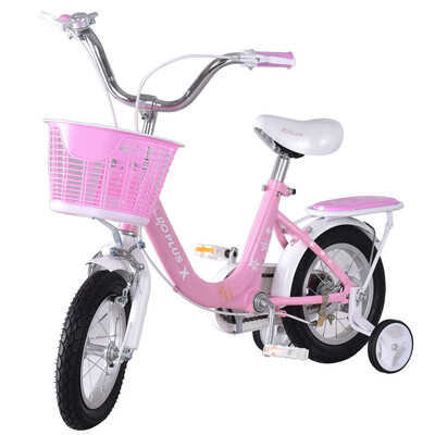 

12" Kids Bike Bicycle with Training Wheels&Basket-Pink