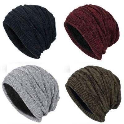 

Men Women Unisex Knit Baggy Beanie Winter Hat Ski Slouchy Chic Knitted Cap Skull