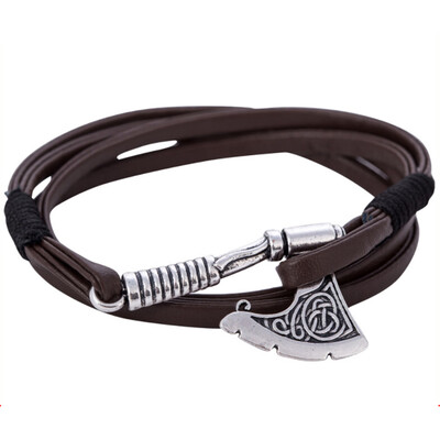 

Simplicity Axe Shape Men Leather Rope Multilayer Weaving Bracelet Hand Circle Unisex Pair Bracelet Jewelry
