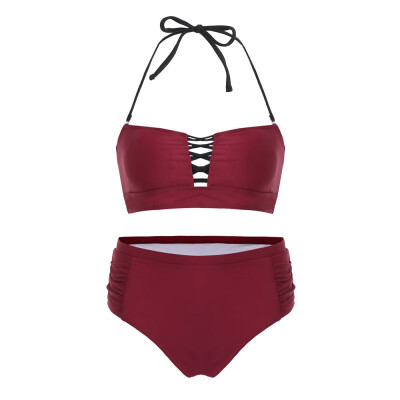 

Criss Cross Ruched Bikini Set