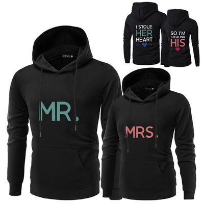 

New Autumn And Winter Couple Hoodie Double-Sided Printed Sweet Hooded Sweatshirt Pullover Tops