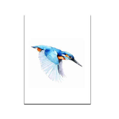 

Watercolor Flying Colorful Bird Pattern Contracted Style Drawings Unframed Canvas Printed Oil Paintings