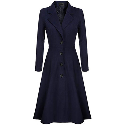 

Ladies Loose Lapel Collar Long Sleeve Jacket Tops Button Down Formal Work Coat
