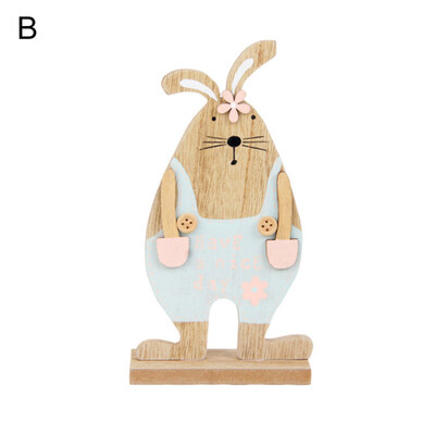

Lovely Easter Wooden Rabbit Decor Home Room Ornament Art Craft Children Gift