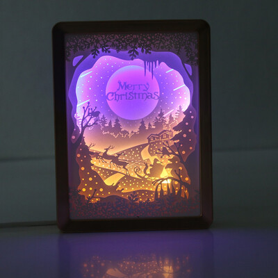 

〖Follure〗Couple Photographic Paper Sculpture Lamp DIY Creative Nightscape USB PowerSupply