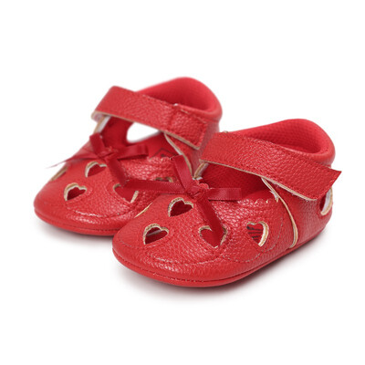 

New Girls Cute Heart-shaped Hollow Out Princess Style Bowknot Infant Toddler Shoes First Walkers Baby Shoes