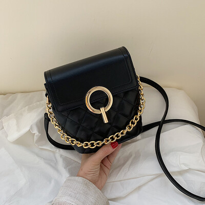

Linger chain package ins retro new 2019 single - shoulder oblique satchel womens bag fashion simple bucket bag