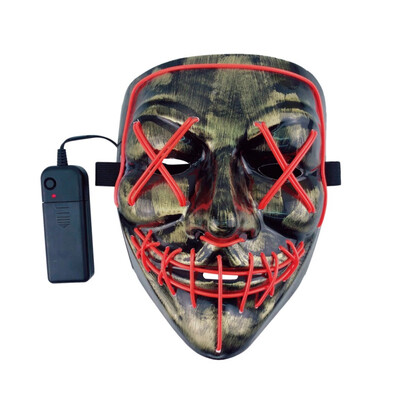 

New Hot Glow In The Dark EL Mask Halloween Party Masque Masquerade Masks Neon Mask Light Horror Glowing Masker