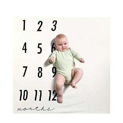 

Baby Milestone Blanket Record Babys Today First Times Pure Cotton Unisex Boys Girls for Babies Photo Picture Prop Background Baby