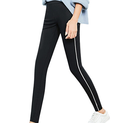 

New Fashion Women Striped Harem Pants Women Black Casual High Waist Pants Loose Trousers P1