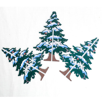 

〖Follure〗Wooden Christmas Tree Desktop Ornaments Merry Christmas Party Decor Painted