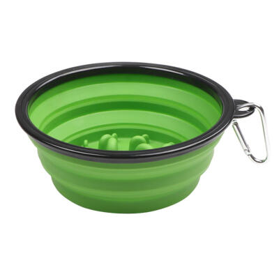 

Folding Pet Dog Slow Down Bowl Puppy Cat Outdoor Anti Gulp Food Feeder Dish