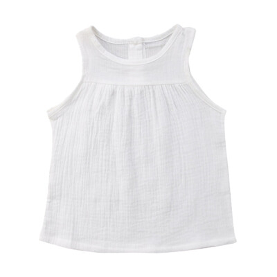 

Toddler Baby Kids Girls Sleeveless Solid Ruched Vest Tops Casual Clothes