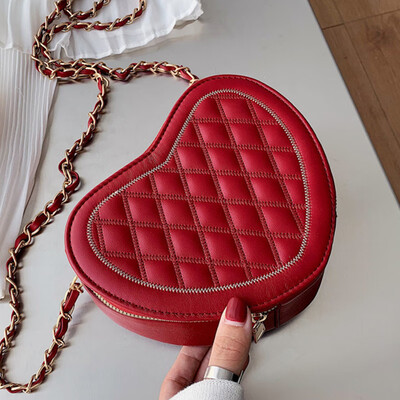 

Xiaoxiang wind bag womens bag new 2019 fashion love rhomboid chain bag with one shoulder oblique satchel
